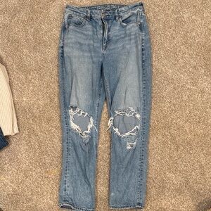 American Eagle Outfitters Ripped Blue mom Jeans